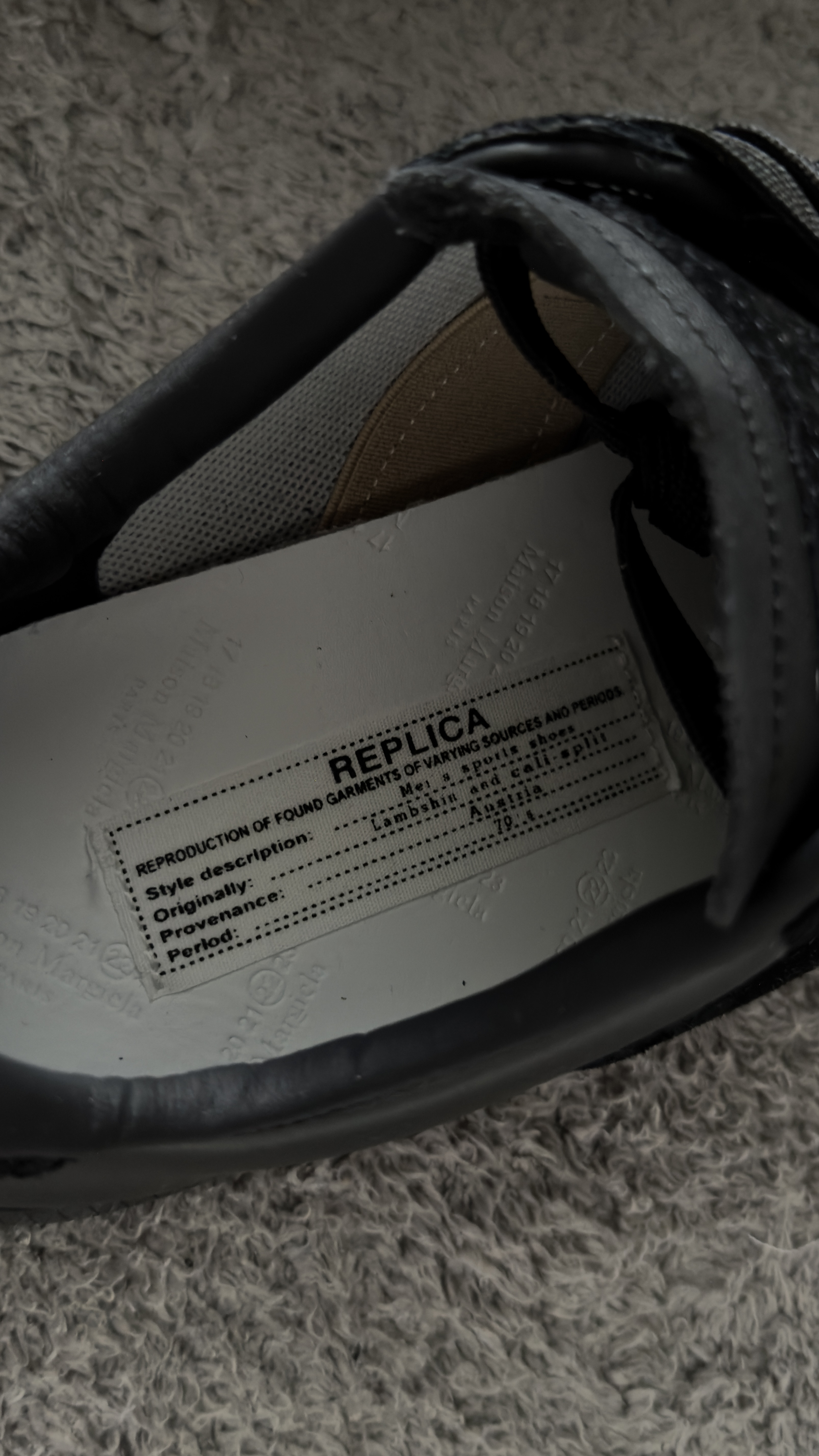 Bstsneaker-Maison Margiela Black Replica Leather Suede Low-Top Sneakers review 2