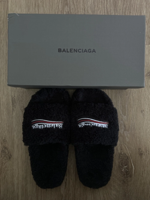 Bstsneaker-Balenciaga Furry Slides Black 654747W2DO11096  review 