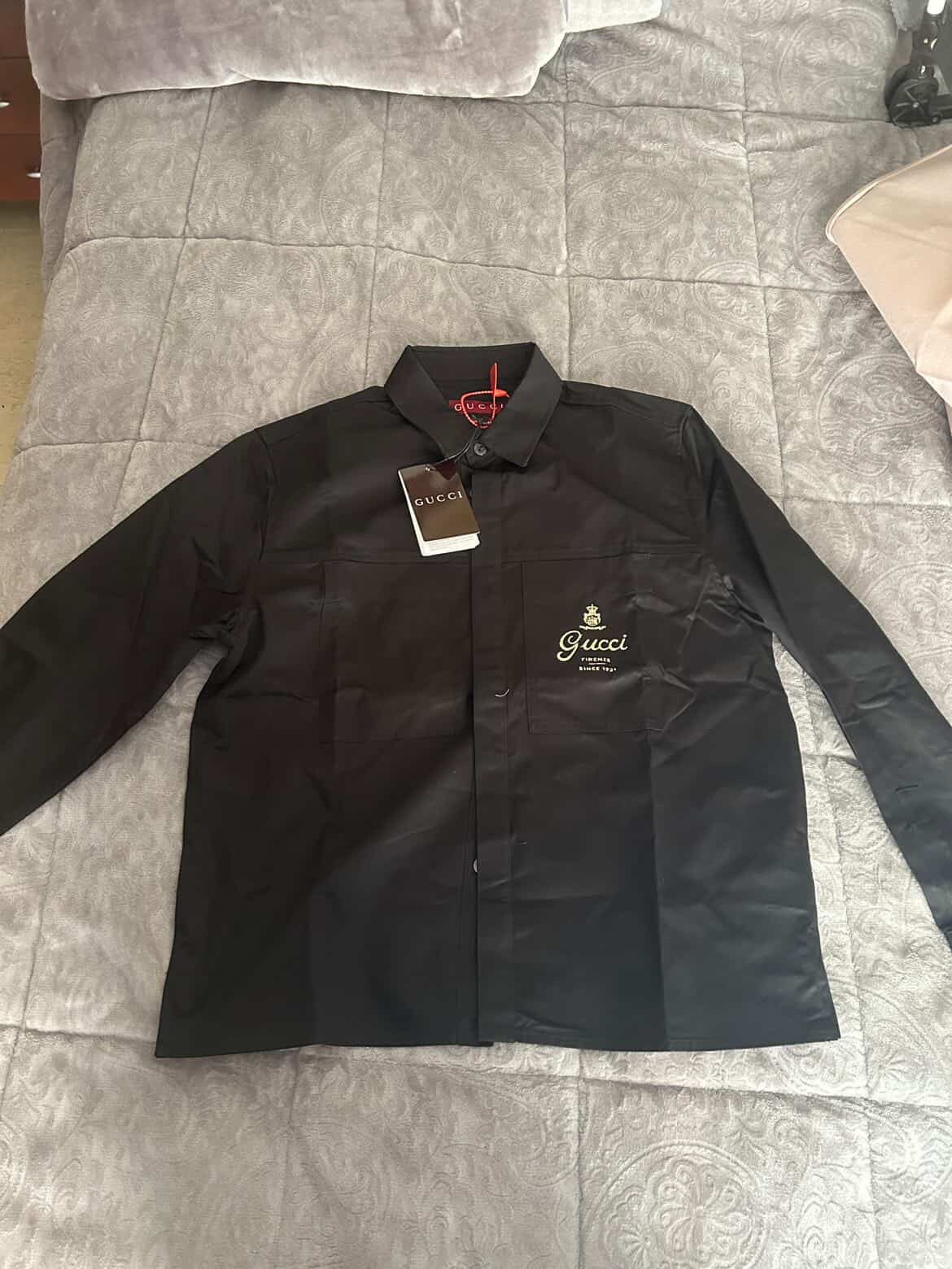 Bstsneaker-GUCCI Cotton twill shirt Dark Blue 360 review Savas Bobas