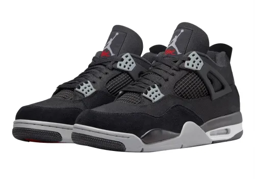 Cop the Best Cheap Air Jordan 4 Retro Black Canvas reps Shoes on BSTsneaker.com