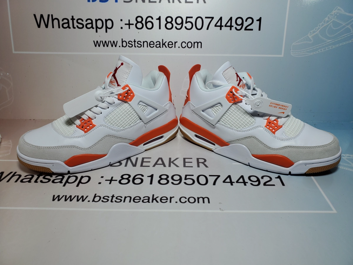 Cop the Best Air Jordan 4 White Orange DR5415-108 reps Shoes on BSTsneaker.com