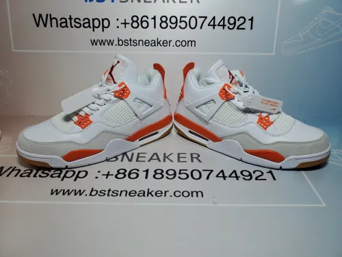 Cop the Best Air Jordan 4 White Orange DR5415-108 reps Shoes on BSTsneaker.com