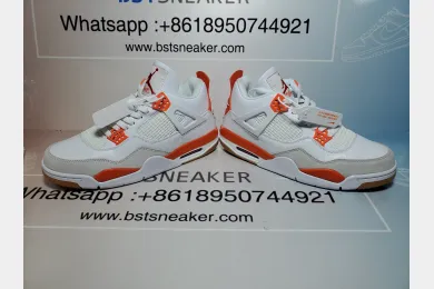 Cop the Best Air Jordan 4 White Orange DR5415-108 reps Shoes on BSTsneaker.com
