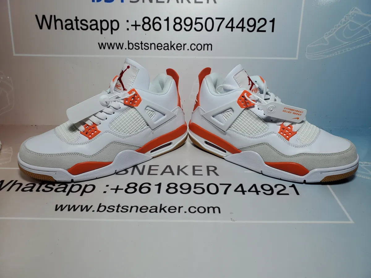 Cop the Best Air Jordan 4 White Orange DR5415-108 reps Shoes on BSTsneaker.com