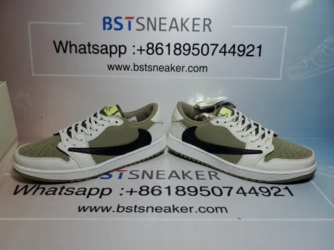 Best Travis Scott x Air Jordan 1 Low Golf Olive reps quality check from bstsneaker.com