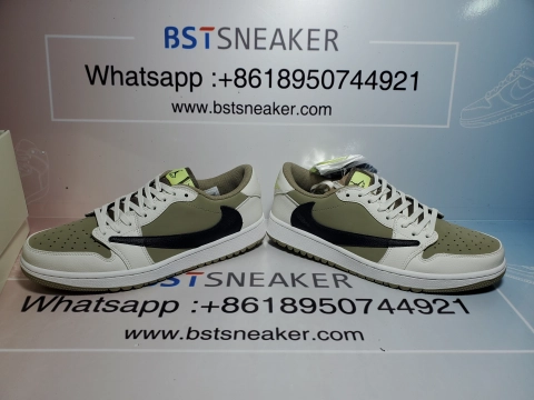 Best Travis Scott x Air Jordan 1 Low Golf Olive reps quality check from bstsneaker.com