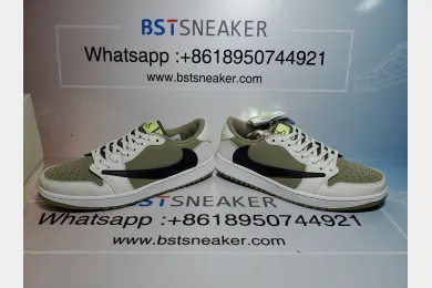 Best Travis Scott x Air Jordan 1 Low Golf Olive reps quality check from bstsneaker.com