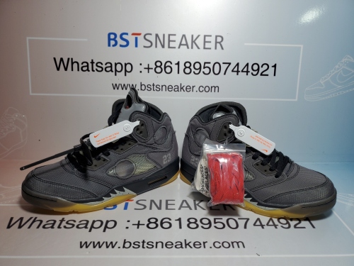 Best Nike Air Jordan 5 Retro Off-White Black reps quality check pics from bstsneaker.com
