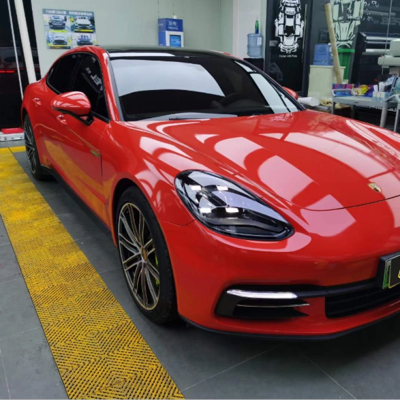 Car Original Color Porsche Orange Vinyl Car Wrap For Porsche Cayenne 02