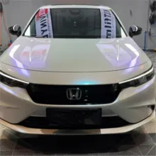 Glossy Diamond Blue White Vinyl Car Wrap K-4019