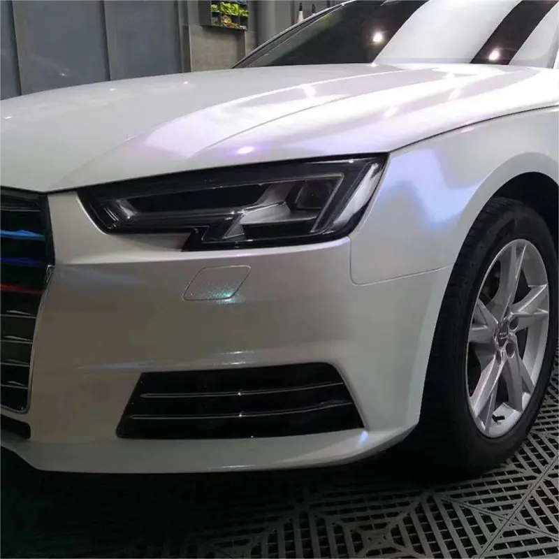 Glossy Diamond Blue White Vinyl Car Wrap K-4019
