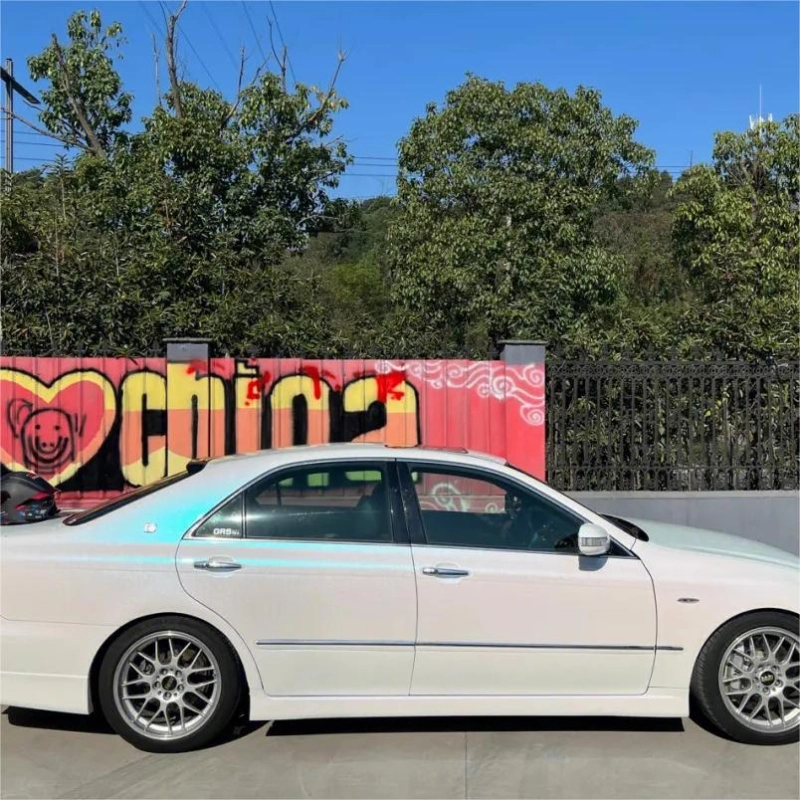 Glossy Diamond Blue White Vinyl Car Wrap K-4019 02