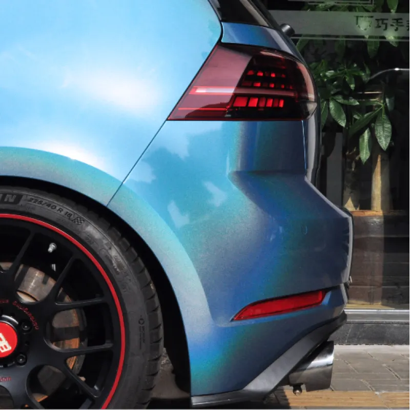 Glossy Laser Blue Vinyl Car Wrap K-3006