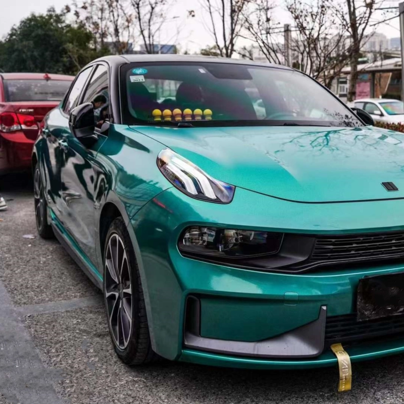 Glossy Laser Green Vinyl Car Wrap K-3009 02