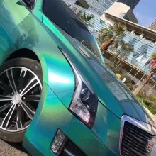 Glossy Laser Green Vinyl Car Wrap K-3009