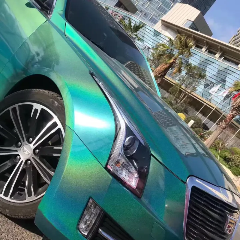 Glossy Laser Green Vinyl Car Wrap K-3009