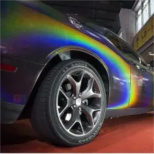 Glossy Rainbow Laser Grey Vinyl Car Wrap K-3001