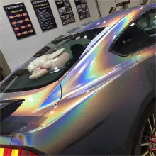 Glossy Rainbow Laser Grey Vinyl Car Wrap K-3001