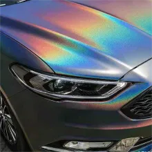 Glossy Rainbow Laser Grey Vinyl Car Wrap K-3001