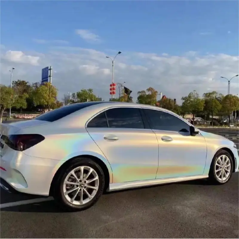 Laser White Vinyl Car Wrap K-1601 02