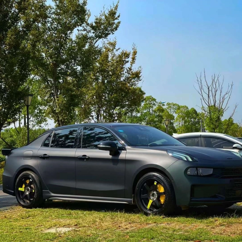 Matte Diamond Black Green Vinyl Car Wrap K-4011 02