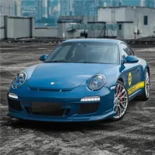 Porsche Deep Blue Vinyl Car Wrap K-1427