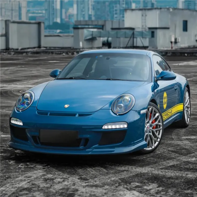 Porsche Deep Blue Vinyl Car Wrap K-1427