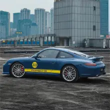 Porsche Deep Blue Vinyl Car Wrap K-1427