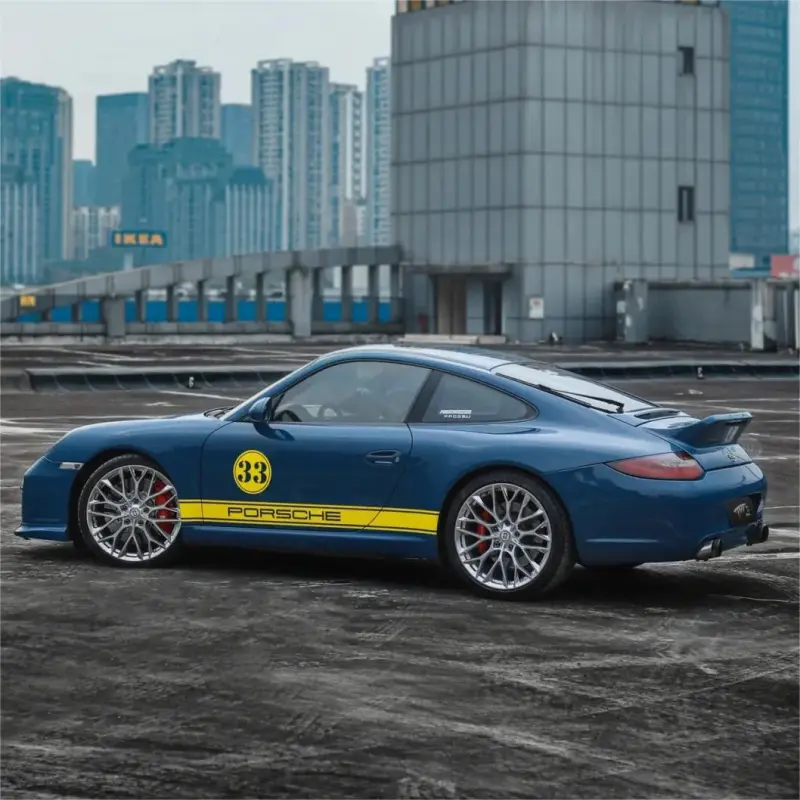 Porsche Deep Blue Vinyl Car Wrap K-1427 02