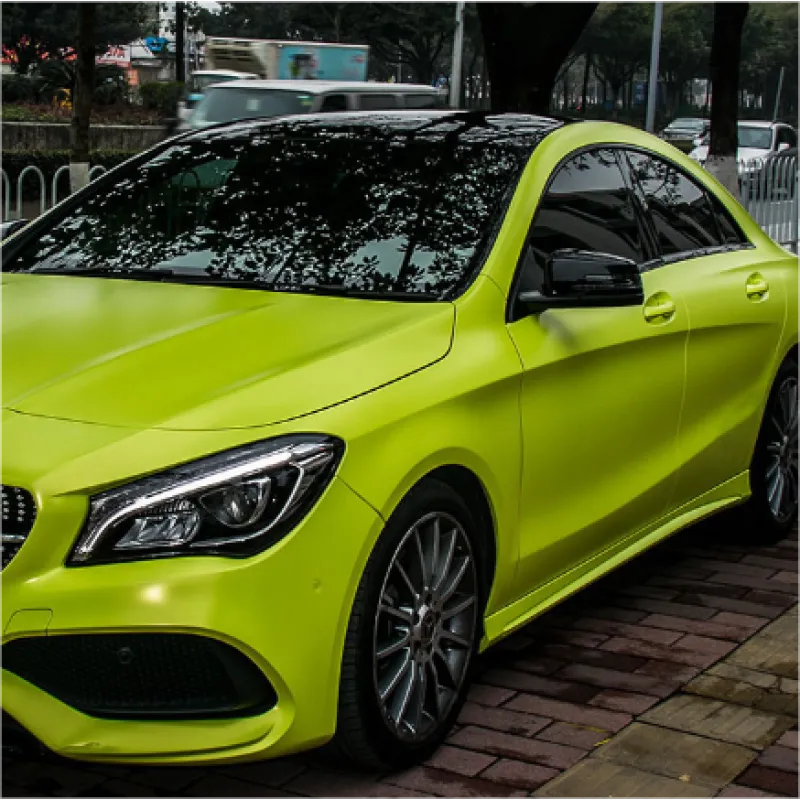 Pure Metal Fluorescein Yellow Vinyl Car Wrap K-9212