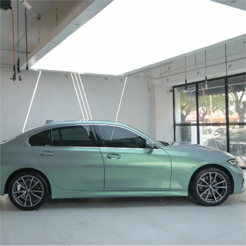 Twin Grey Green Vinyl Car Wrap K-1706 02