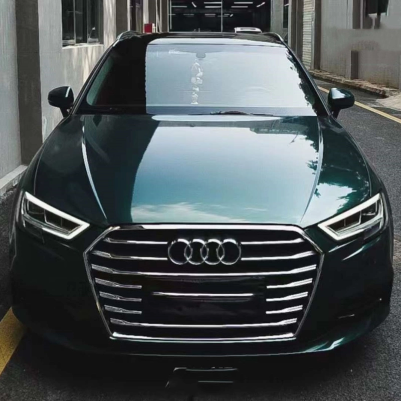 Car Original Color Glossy Gothic Blue Green Vinyl Car Wrap For Audi 02