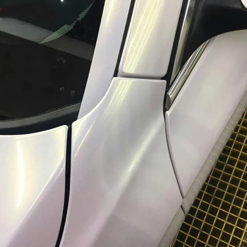 Diamond Gold White Vinyl Car Wrap K-1604