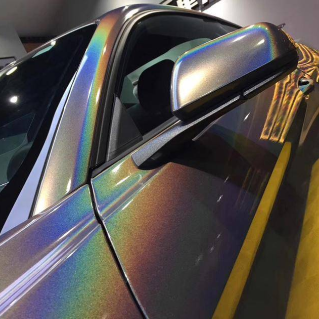 Glossy Rainbow Laser Grey Vinyl Car Wrap K-3001