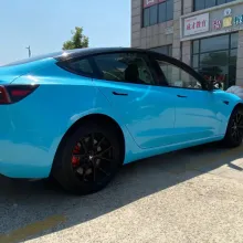 Sparkle Sky Blue Vinyl Car Wrap K-4031