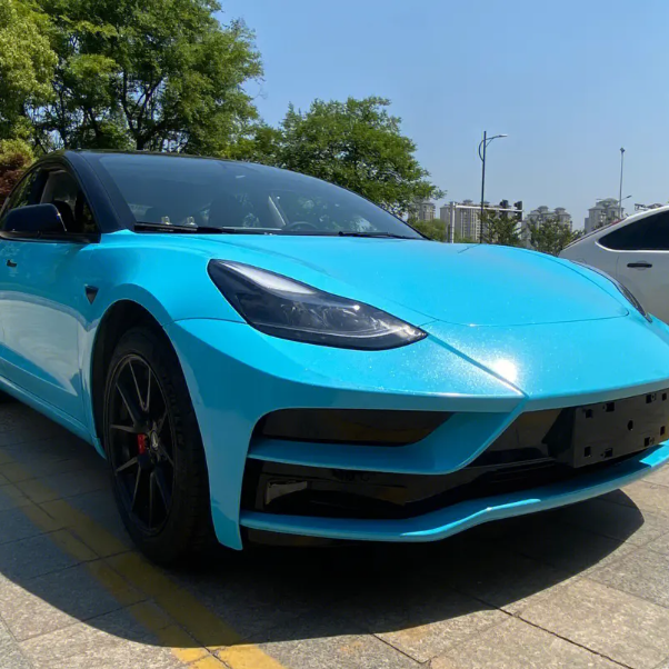 Sparkle Sky Blue Vinyl Car Wrap K-4031