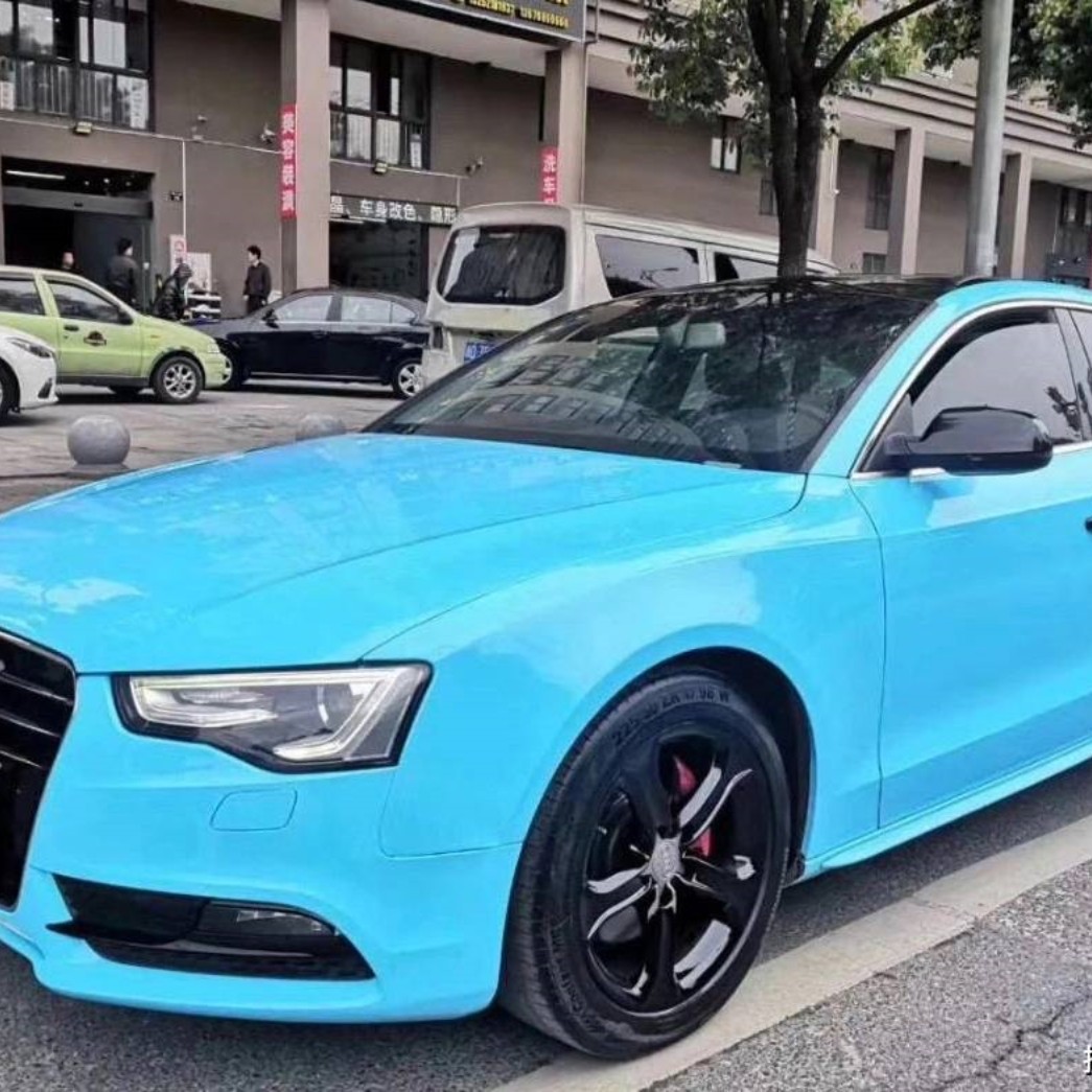 Sparkle Sky Blue Vinyl Car Wrap K-4031