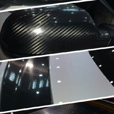 6D Super Gloss Emulational Carbon Fiber Black Car Wrap K-9012