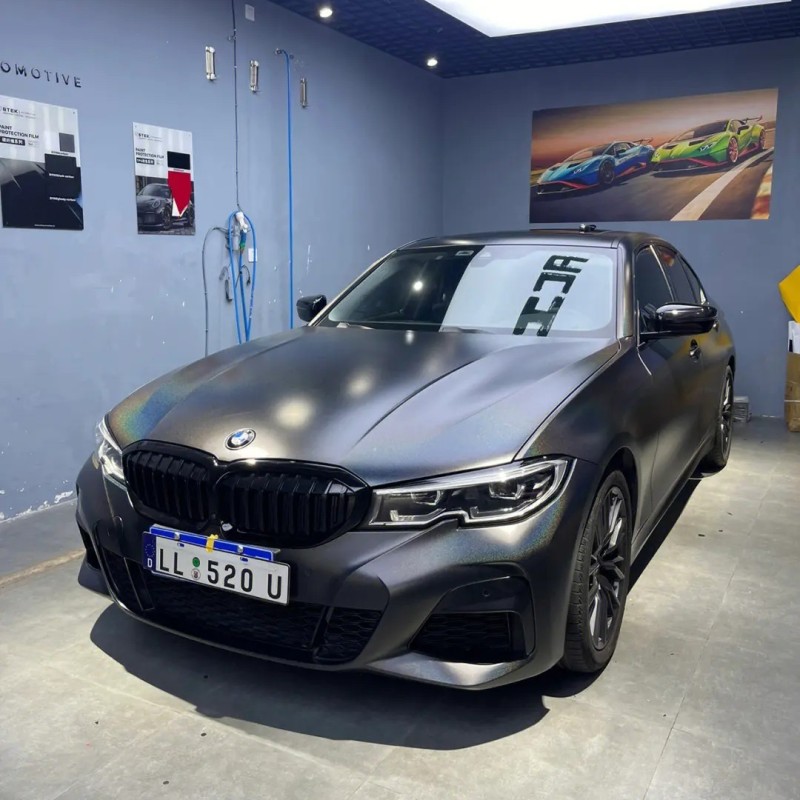 Matte Laser Black Vinyl Car Wrap K-3016 02