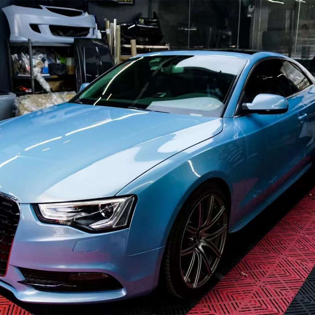 Porsche Blue Vinyl Car Wrap K-1419