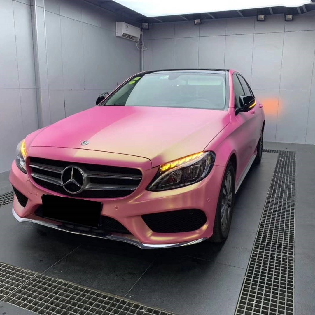 Matte Diamond Gold Pink Vinyl Car Wrap K-4003