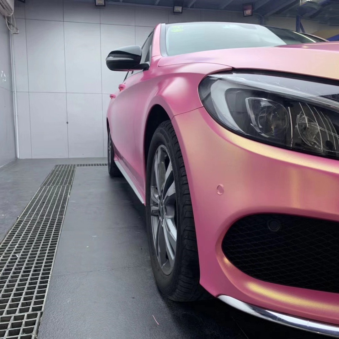 Matte Diamond Gold Pink Vinyl Car Wrap K-4003