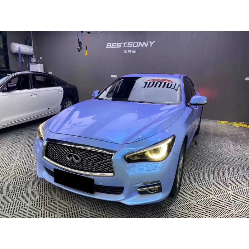 Twin Grey Cyanine Vinyl Car Wrap K-1704 02