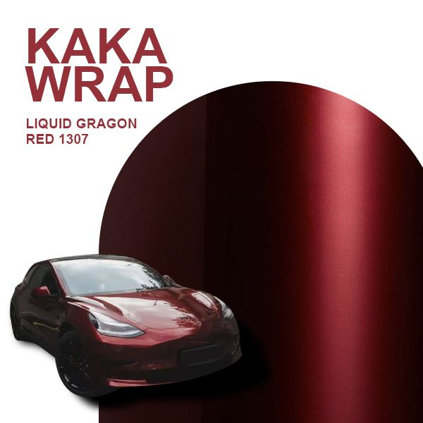 Glossy Liquid Dragon Red Vinyl Car Wrap K-1307