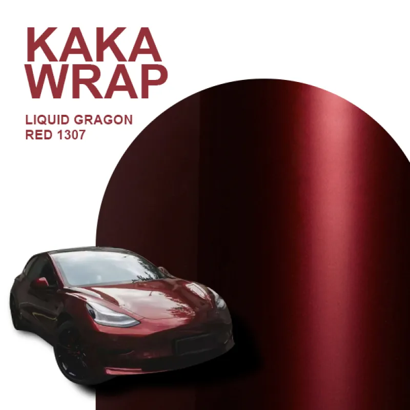 Glossy Liquid Dragon Red Vinyl Car Wrap K-1307 02