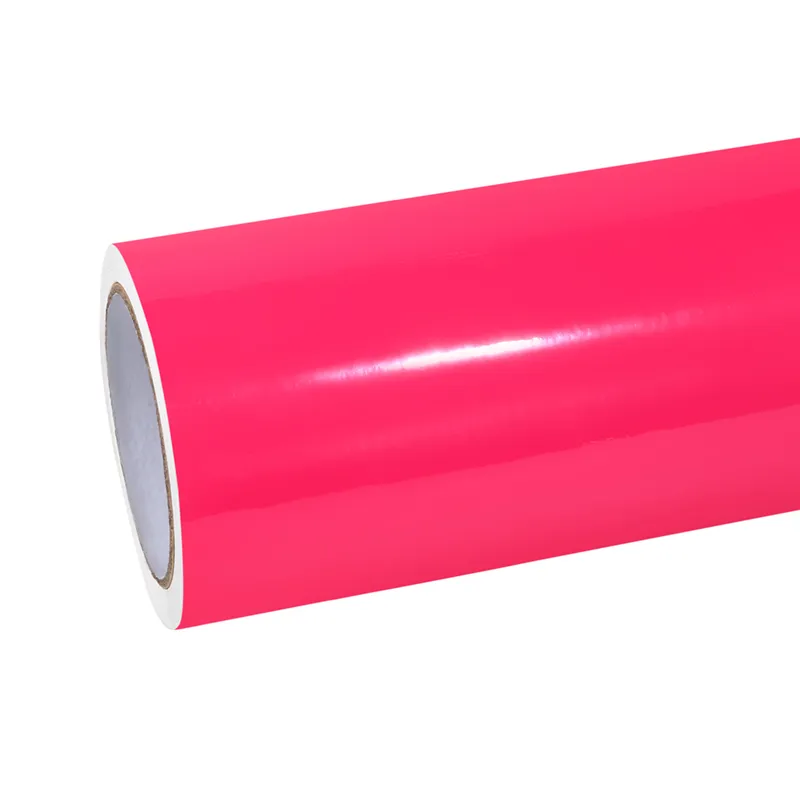 Glossy Fluorescencet Pink Vinyl Car Wrap K-8004 01