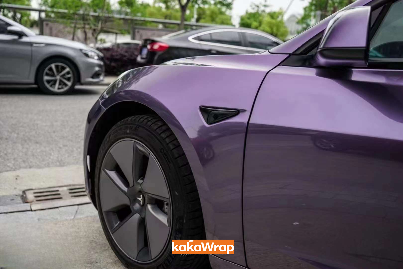 Glossy Violet Grey Vinyl Car Wrap K-1220