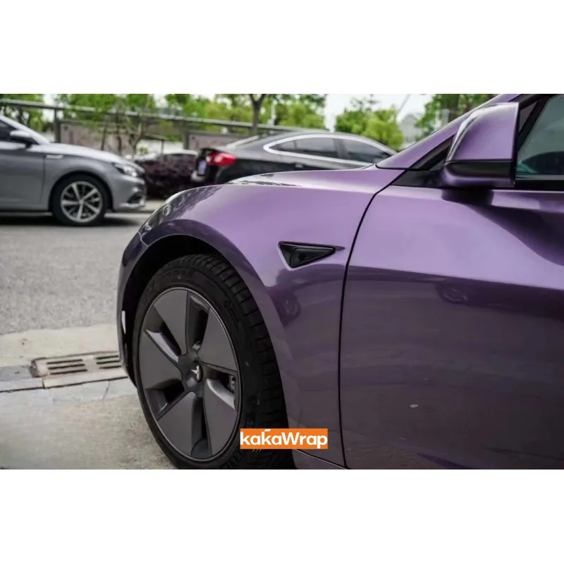 Glossy Violet Grey Vinyl Car Wrap K-1220