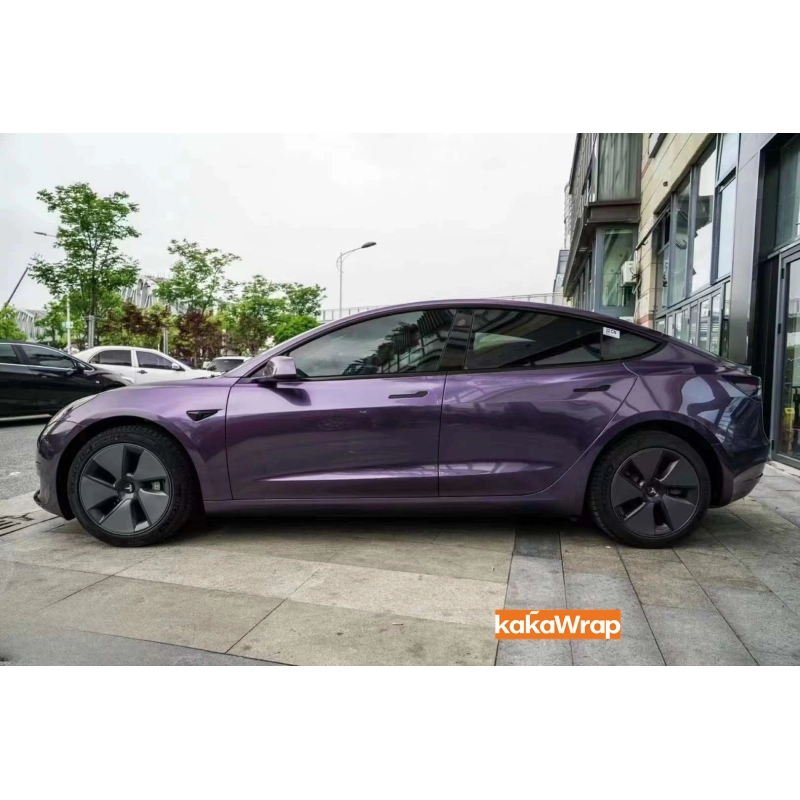 Glossy Violet Grey Vinyl Car Wrap K-1220 02