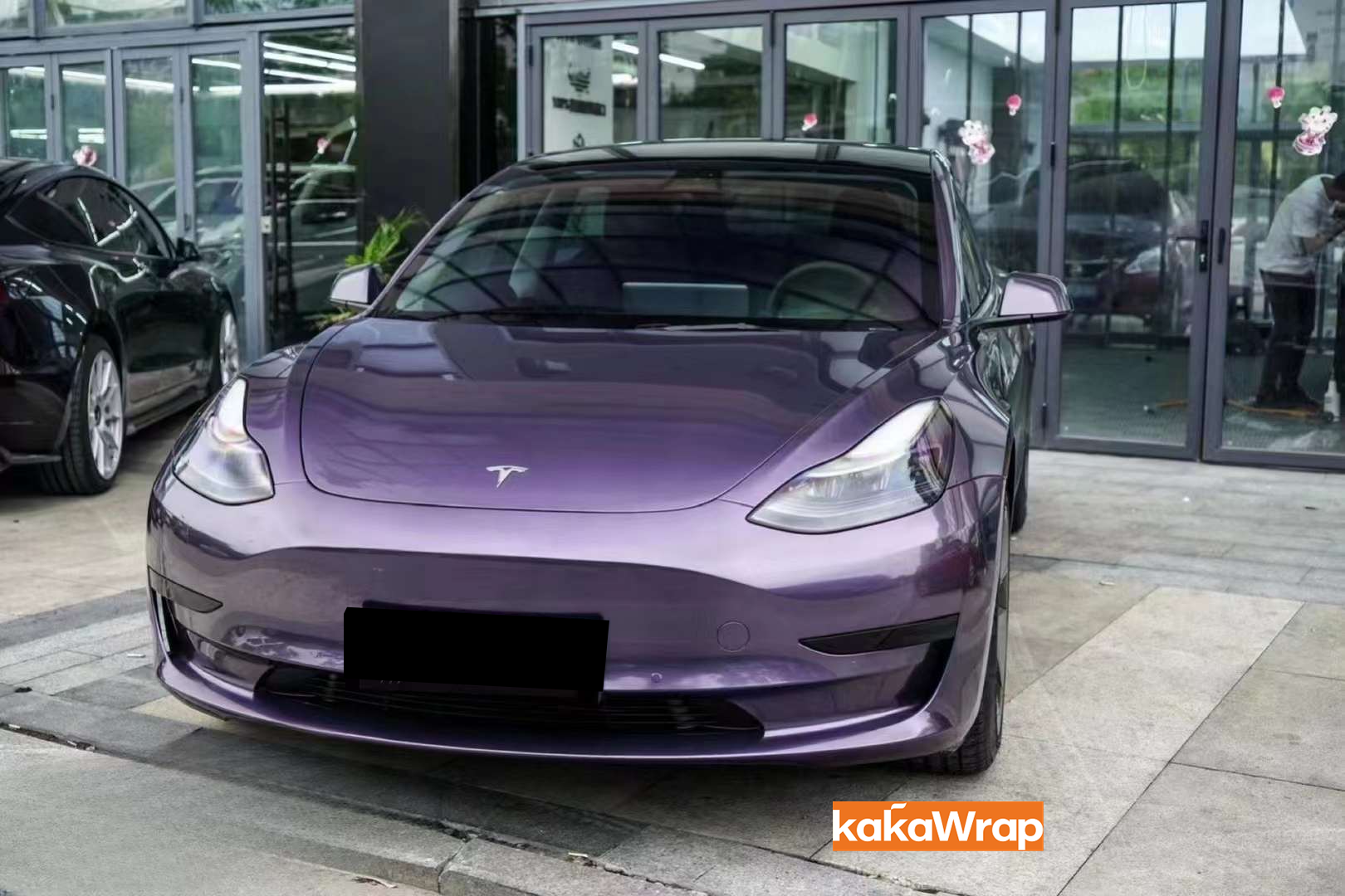Glossy Violet Grey Vinyl Car Wrap K-1220